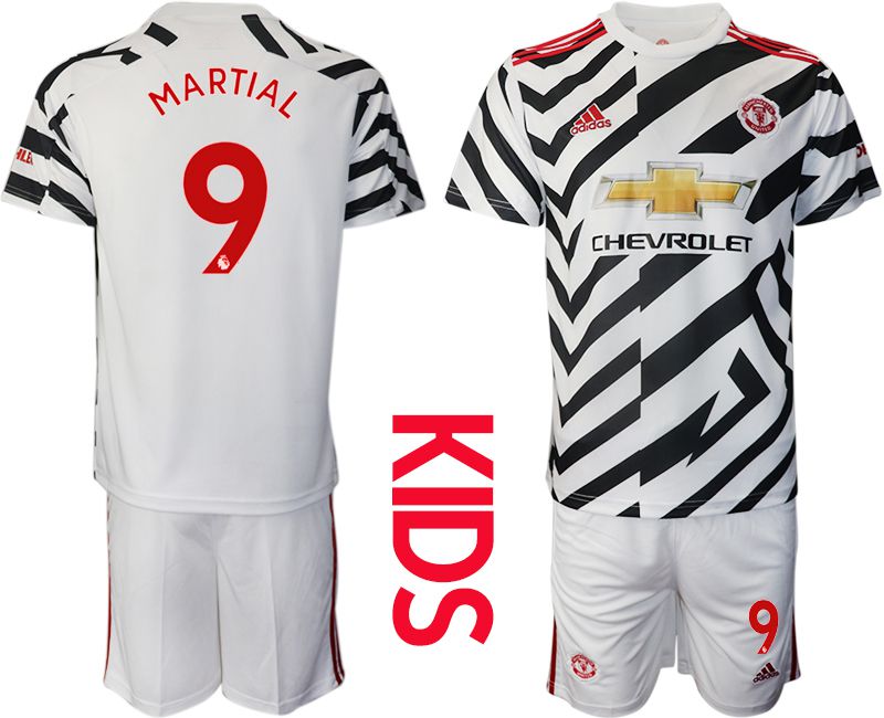 Youth 2020-2021 club Manchester united away #9 white Soccer Jerseys